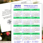 2025 Calendar Modern Blue Green Business Logo Holiday Postcard<br><div class="desc">2025 Calendar Modern Blue Green Simple Business Logo New Year Holiday postcard. All the texts are pre-arranged for you to personalise easily and quickly with your own details. Wish you all a Happy Holidays and an Amazing New Year! For many other card designs, please visit : (Holiday Cards) https://www.zazzle.com/collections/119095696689680604 (Holiday...</div>