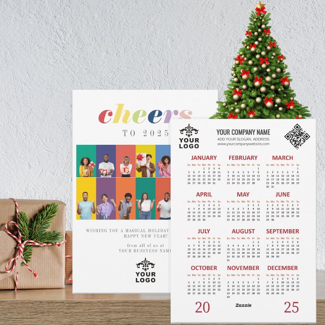 2025 Calendar Modern Holiday New Year Photo (2025 Calendar Modern Holiday New Year Photo Holiday Card Business Swag Promotional Branded Marketing)