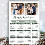 2025 Calendar Modern Sage Green 2 Photo Magnetic<br><div class="desc">2025 Calendar Modern Sage Green Family 2 Photo Minimalist Magnetic Card. All the texts are pre-arranged for you to personalise easily and quickly with your own details. Wish you all a Happy Holidays and an Amazing New Year! For many other card designs, please visit : (Holiday Cards) https://www.zazzle.com/collections/119384619755575715 (Holiday Postcards)...</div>