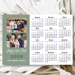 2025 Calendar Modern Sage Green 2 Photo Magnetic