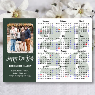 2025 Calendar Modern Sage Green Minimalist Photo Holiday Card