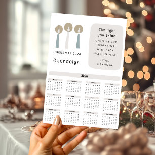 2025 Calendar Motivational Quote Christmas Card