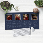 2025 Calendar Navy Blue Modern Photo Collage Desk Mat<br><div class="desc">2025 Calendar Full Year Minimalist Classic Navy Blue Desk Mat Mouse Pad featuring your name and 4 of your favourite photos! 🌟This is for 2025🌟 This version is in chic Navy Blue, but the colours can easily be customised! Please contact us at cedarandstring@gmail.com if you need assistance with the design...</div>