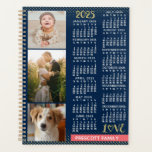 2025 Calendar Navy Coral Gold Family Photo Collage Planner<br><div class="desc">Celebrate 2025 with this elegant photo collage calendar planner. On the inside, these planners have pages for you to organise your weeks and months. With the addition of the beautiful yearly calendar cover, you'll be able to see the entire year at a glance - plus enjoy 9 of your favourite...</div>