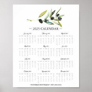 2025 Calendar Olive Business Promo Poster
