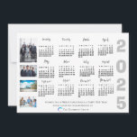 2025 Calendar Photo Christmas New Year Corporate Card<br><div class="desc">2025 Calendar Photo Christmas New Year Corporate Note Card .Perfect for sending it to colleagues , co-workers or business clients .This elegant Christmas Note Card has "MERRY CHRISTMAS AND HAPPY NEW YEAR " written in a pretty font along with the Company Name and company logo and the design also includes...</div>