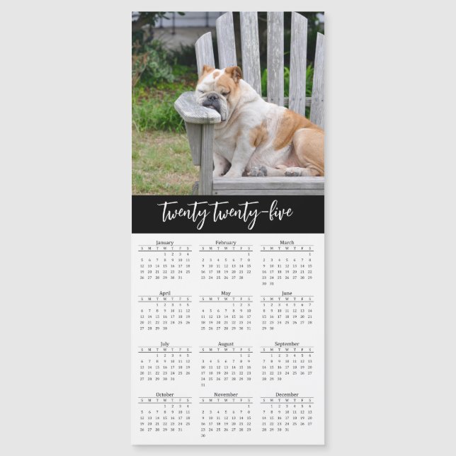 2025 Calendar Photo Classic Full Year Family Pet (Front)