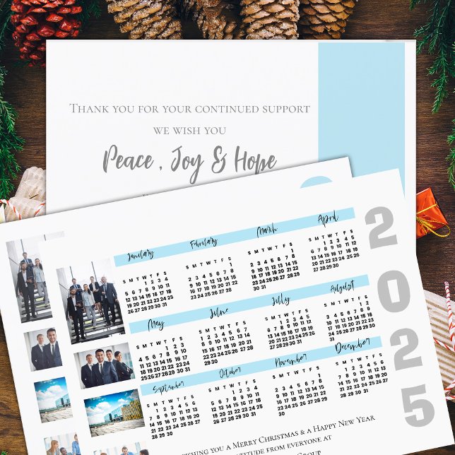 2025 Calendar Photo Corporate Christmas New Year Postcard (2025 Calendar Photo Corporate Christmas New Year Postcard)