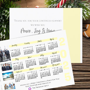 2025 Calendar Photo Corporate Christmas New Year Postcard