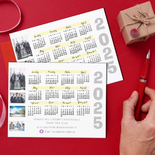 2025 Calendar Photo Corporate Christmas New Year Postcard