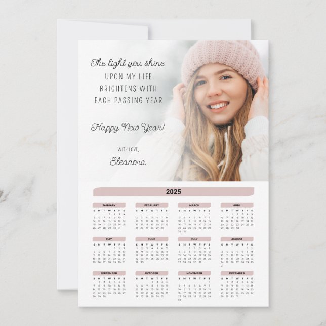 2025 Calendar Photo Motivational Holiday Card (Front)