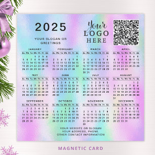 2025 Calendar QR Code Business Logo Colourful Ombr