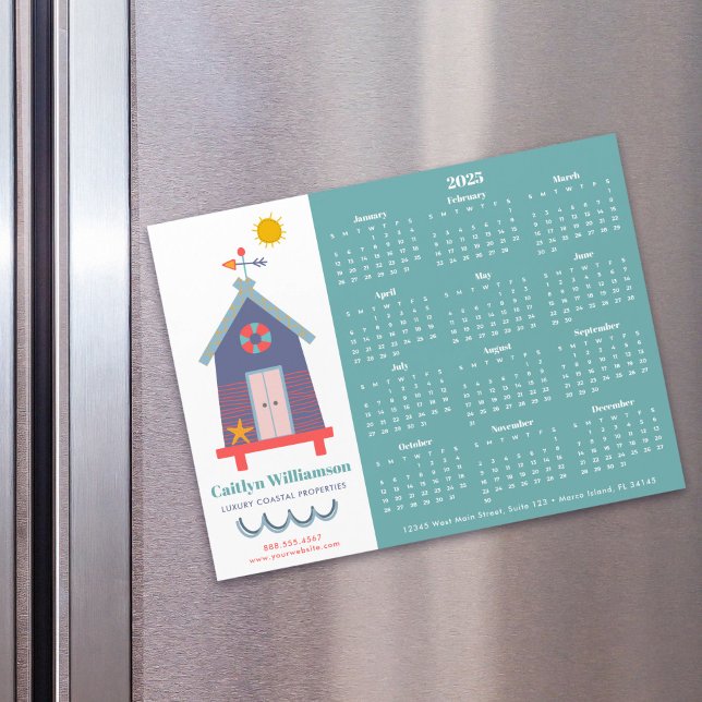 2025 Calendar Real Estate Agent Beach House Magnet (Creator Uploaded)