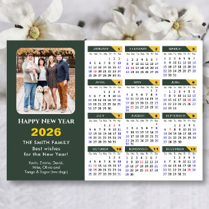 2025 Calendar Sage Green Minimalist Photo Magnetic