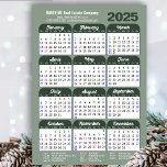 2025 Calendar Sage Green Simple Business Magnetic<br><div class="desc">Sage Green 2025 Calendar Minimalist Corporate Magnetic Card. All the texts are pre-arranged for you to personalise easily and quickly with your own details.</div>