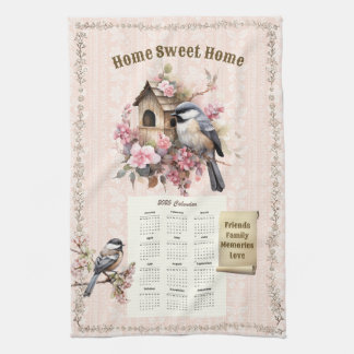 2025 Calendar Towel Chickadees Home Sweet Home  