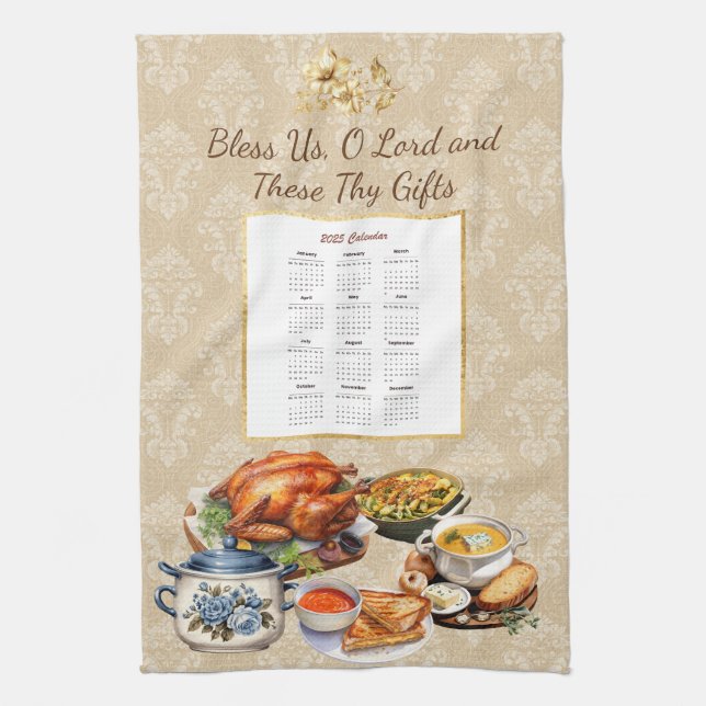 2025 Calendar Towel Grace Bless Us O Lord (Vertical)
