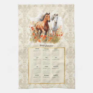 2025 Calendar Towel Horse in Sunset