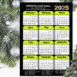 2025 Calendar US Holidays Green Corporate Magnetic<br><div class="desc">Modern Black Green Colourful 2025 Calendar Corporate Magnetic Card featuring 2025 Calendar with Federal Holidays in United States. All the texts are pre-arranged for you to personalise easily and quickly with your own details.</div>