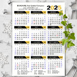 2025 Calendar US Holidays Modern Business Magnetic<br><div class="desc">2025 Calendar Minimalist Modern Black Gold Typography Corporate Business Magnetic Card featuring 2025 Calendar with Federal Holidays in United States. All the texts are pre-arranged for you to personalise easily and quickly with your own details.</div>