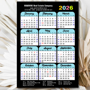 2025 Calendar US Holidays Simple Business Magnetic