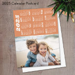 2025 Calendar - vertical photo subject bottom Postcard<br><div class="desc">A modern and basic 2025 calendar with your favourite vertical photo. Use a photo with the subject at the bottom 1/3 of the photo.</div>