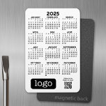 2025 Calendar with Business Logo and QR Code Magnet<br><div class="desc">A modern 2025 calendar for a corporate holiday giveaway. A calendar is included that can be used for any business. Add your logo and simple text to this useful design. If you need to move anything around,  click on the customise button to make changes.</div>