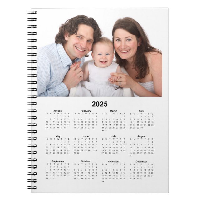 2025 Calendar with Custom Photo  Notebook (Front)