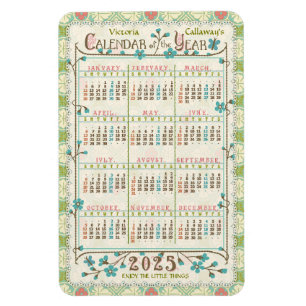 2025 Calendar Year Custom   Victorian Art Nouveau Magnet