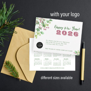 2025 calendar your logo business New Year holiday Card