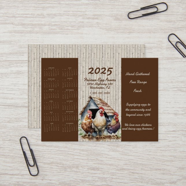 2025 Chicken Egg Farmers Business Card (Front/Back In Situ)
