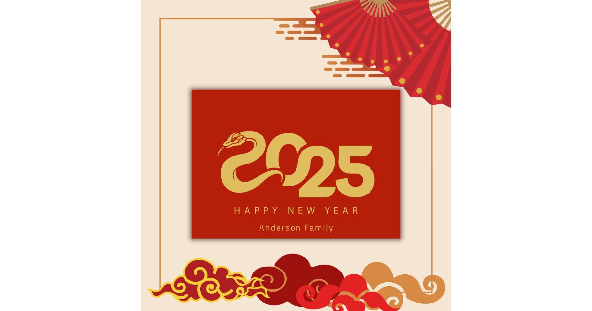 2025 Chinese New Year Of The Snake Modern Holiday Card Zazzle