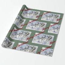 2025 Christmas Wrapping Paper: Snow on Evergreen