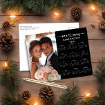 2025 Classic Mr Mrs Newlywed Just Married Photo Holiday Postcard<br><div class="desc">2025 Classic Black and White Family Name and Photo Calendar Postcards featuring your personalised photo and name. 🌟This is for 2025🌟 Show off your new marriage or engagement with this limited-edition custom Calendar Card! It's never too early to start thinking about next year. Now you can have a personalised one-of-a-kind...</div>