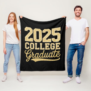 2025 College Graduate Graduation Senior School Fleece Blanket