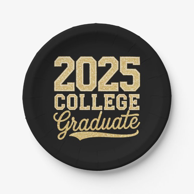 2025 College Graduate Graduation Senior School Paper Plate (Front)