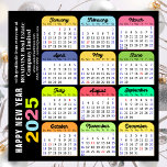 2025 Colour Calendar Modern Black Corporate Magnet<br><div class="desc">2025 Calendar Modern Black Corporate Business Magnetic Card featuring colourful 2025 Calendar. All the texts are pre-arranged for you to personalise easily and quickly with your own details.</div>