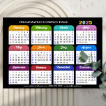 2025 Colour Calendar US Holidays Corporate Magneti<br><div class="desc">Modern Black Multi Colour 2025 Calendar Corporate Magnetic Card. All the texts are pre-arranged for you to personalise easily and quickly with your own details. Wish you all a Happy Holidays and an Amazing New Year! For many other card designs, please visit : (Business Holiday Cards) https://www.zazzle.com/collections/119095696689680604 (Business Magnetic Cards)...</div>