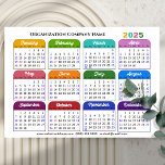 2025 Colour Calendar US Holidays Corporate Magneti<br><div class="desc">Modern and simple multi colour 2025 Calendar Corporate Magnetic Card. All the texts are pre-arranged for you to personalise easily and quickly with your own details. Wish you all a Happy Holidays and an Amazing New Year! For many other card designs, please visit : (Business Holiday Cards) https://www.zazzle.com/collections/119095696689680604 (Business Magnetic...</div>