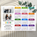 2025 Colour Calendar US Holidays Corporate Magneti<br><div class="desc">Modern Black Multi Colour 2025 Calendar Corporate 2 Photo Magnetic Card. All the texts are pre-arranged for you to personalise easily and quickly with your own details. Wish you all a Happy Holidays and an Amazing New Year! For many other card designs, please visit : (Business Holiday Cards) https://www.zazzle.com/collections/119095696689680604 (Business...</div>
