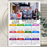 2025 Colour Calendar US Holidays Corporate Magneti<br><div class="desc">Modern and simple multi colour 2025 Calendar Corporate Magnetic Card with company photo. All the texts are pre-arranged for you to personalise easily and quickly with your own details. Wish you all a Happy Holidays and an Amazing New Year! For many other card designs, please visit : (Business Holiday Cards)...</div>