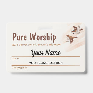 2025 Convention Pure Worship JW Name ID Badge