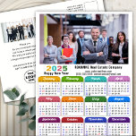 2025 Corporate Photo Colourful Calendar US Holiday<br><div class="desc">2025 Corporate Photo Colourful Calendar with US Holidays New Year Holiday Postcard. All the texts are pre-arranged for you to personalise easily and quickly with your own details. Wish you all a Happy Holidays and an Amazing New Year! For many other card designs, please visit : (Holiday Cards) https://www.zazzle.com/collections/119095696689680604 (Holiday...</div>