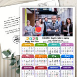 2025 Corporate Photo Colourful Calendar US Holiday<br><div class="desc">2025 Corporate Photo Colourful Calendar with US Holidays New Year Holiday Postcard. All the texts are pre-arranged for you to personalise easily and quickly with your own details. Wish you all a Happy Holidays and an Amazing New Year! For many other card designs, please visit : (Holiday Cards) https://www.zazzle.com/collections/119095696689680604 (Holiday...</div>