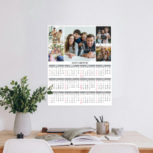 2025 Custom Family Five Photo Calendar Poster