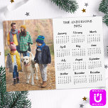 2025 Custom Photo & Family Name 12 Month Calendar<br><div class="desc">2025 Yearly Calendar Photo Magnet Cards - Send New Year Greetings or include in your Christmas cards, these 5x7 photo calendar cards are perfect as Christmas and New Year cards to family and friends. Perfect to highlight or circle special family dates, anniversaries, birthdays, and reunions. Personalise these full year photo...</div>