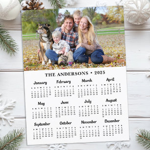 2025 Custom Photo Modern Family 12 Month Calendar Holiday Postcard