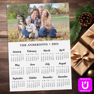 2025 Custom Photo Modern Family Calendar Magnetic