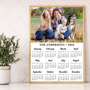 2025 Custom Photo Modern Year 12 Month Calendar Poster
