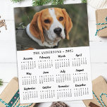 2025 Custom Photo Pet Puppy Dog New Year Calendar  Holiday Postcard<br><div class="desc">2025 Yearly Calendar Photo Cards - Send New Year Greetings or include in your Christmas cards, these photo calendar cards are perfect as Christmas and New Year cards to family and friends. Perfect to highlight or circle special family dates, anniversaries, birthdays, and reunions. Personalise these full year photo calendar cards...</div>